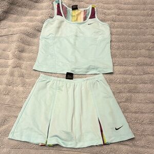Nike Pastel Blue tennis Set with Multicolor Stripes